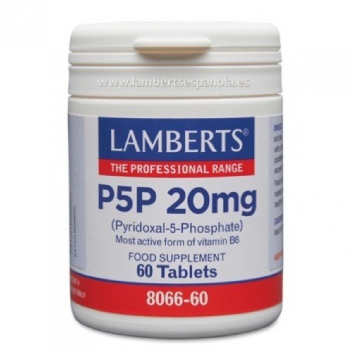 P5P 20 mg Piridoxal-5-Fosfato 60 Comprimidos Lamberts