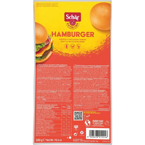 Pane per Hamburger 4 pz 4x Schär – 75g