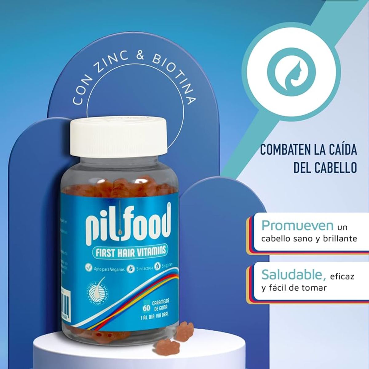 PILFOOD VITAMINAS CABELLO 60 CARAMELOS GOMA