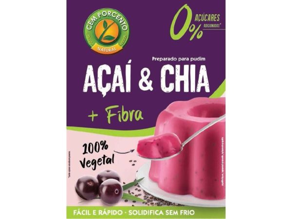 Pudding à l’açaï et aux graines de chia 0% sucres ajoutés emballage Cem Porcento – 70g