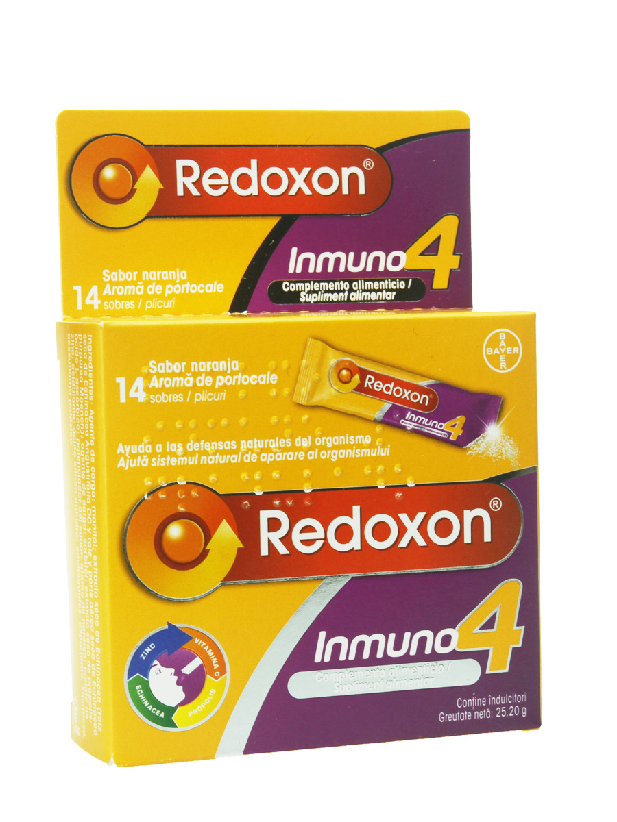 Redoxon Inmuno 4  ganulado 14 Sobres Sabor Naranja
