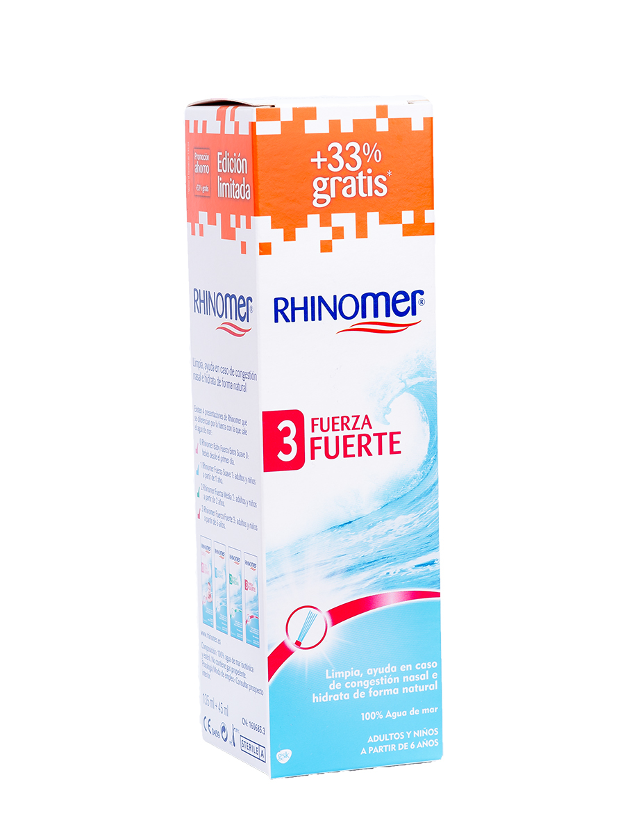 Rhinomer® fuerza 3 fuerte limpieza nasal 180 ml
