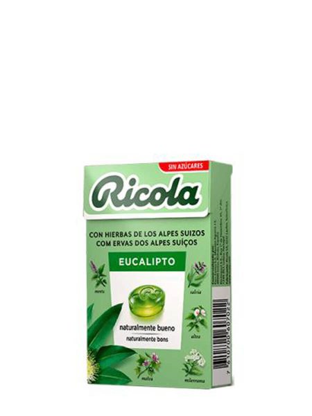 Ricola Suikerkandje Zwitserse kruiden en eucalyptus 50g