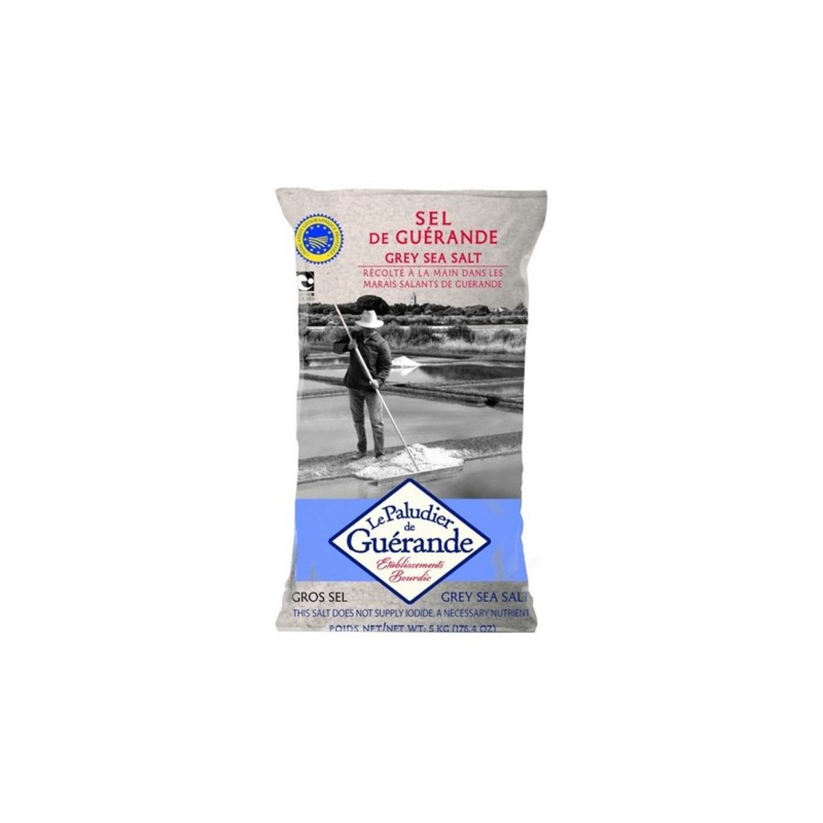 Sal gris gruesa 5 Kg granel Le Paludier de Guérande