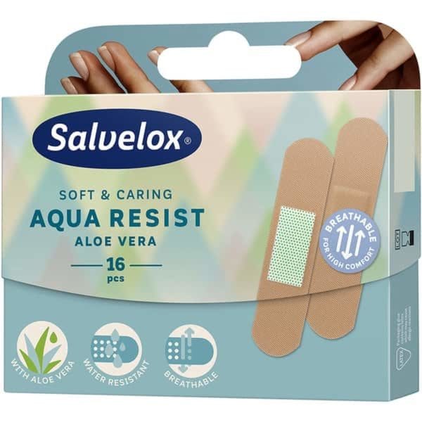 Salvelox Aqua Resist Pansement adhésif Aloe Vera 19 Mm X 72 Mm 16 Pansements