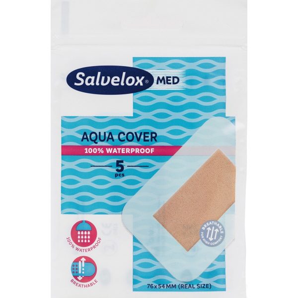 Salvelox Med Aqua Cover Αυτοκόλλητο Επίδεσμο 5 Επιδράματα 76 Μμ X 54 Μμ