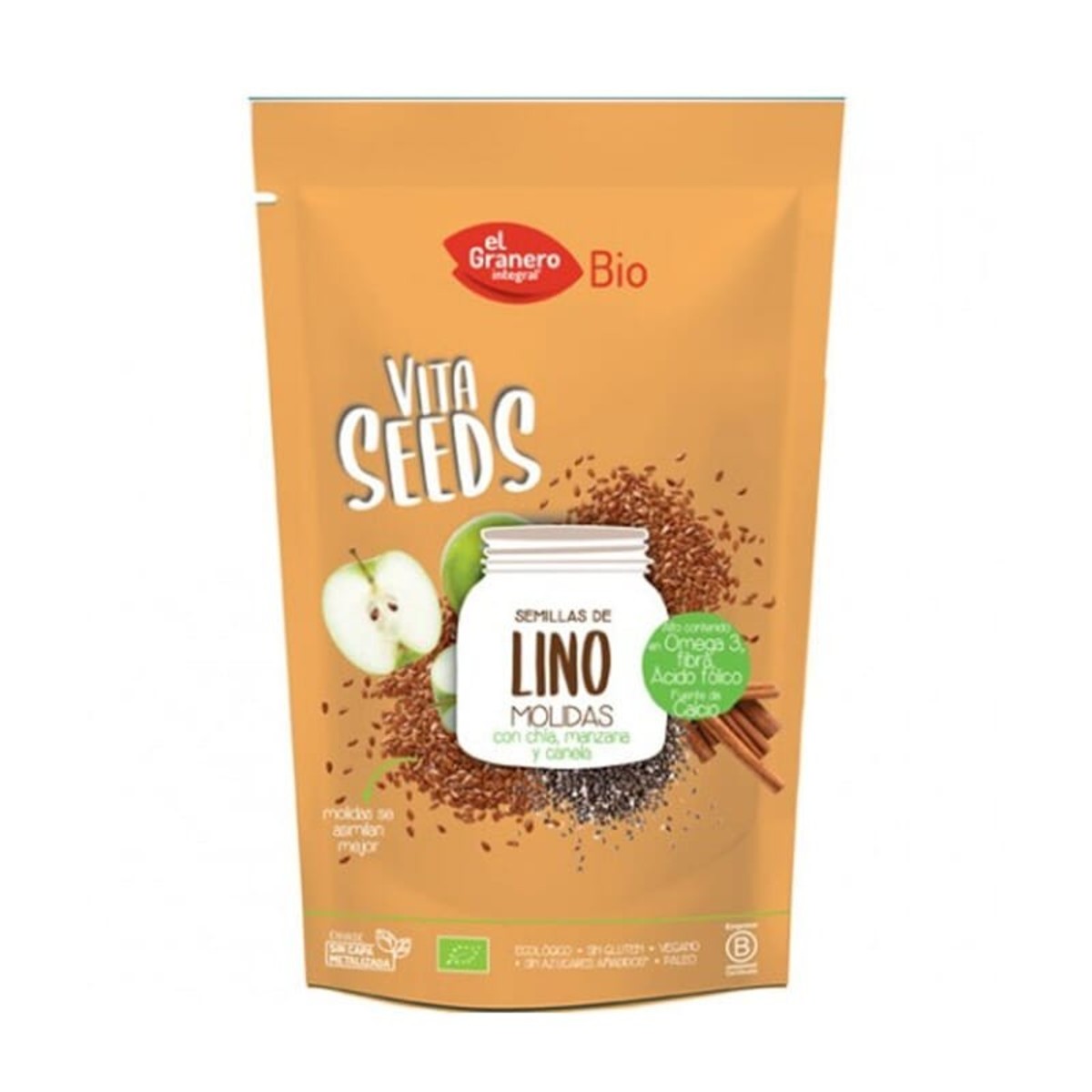 Semillas de Lino Eco con Chía Manzana y Canela El Granero – 200g