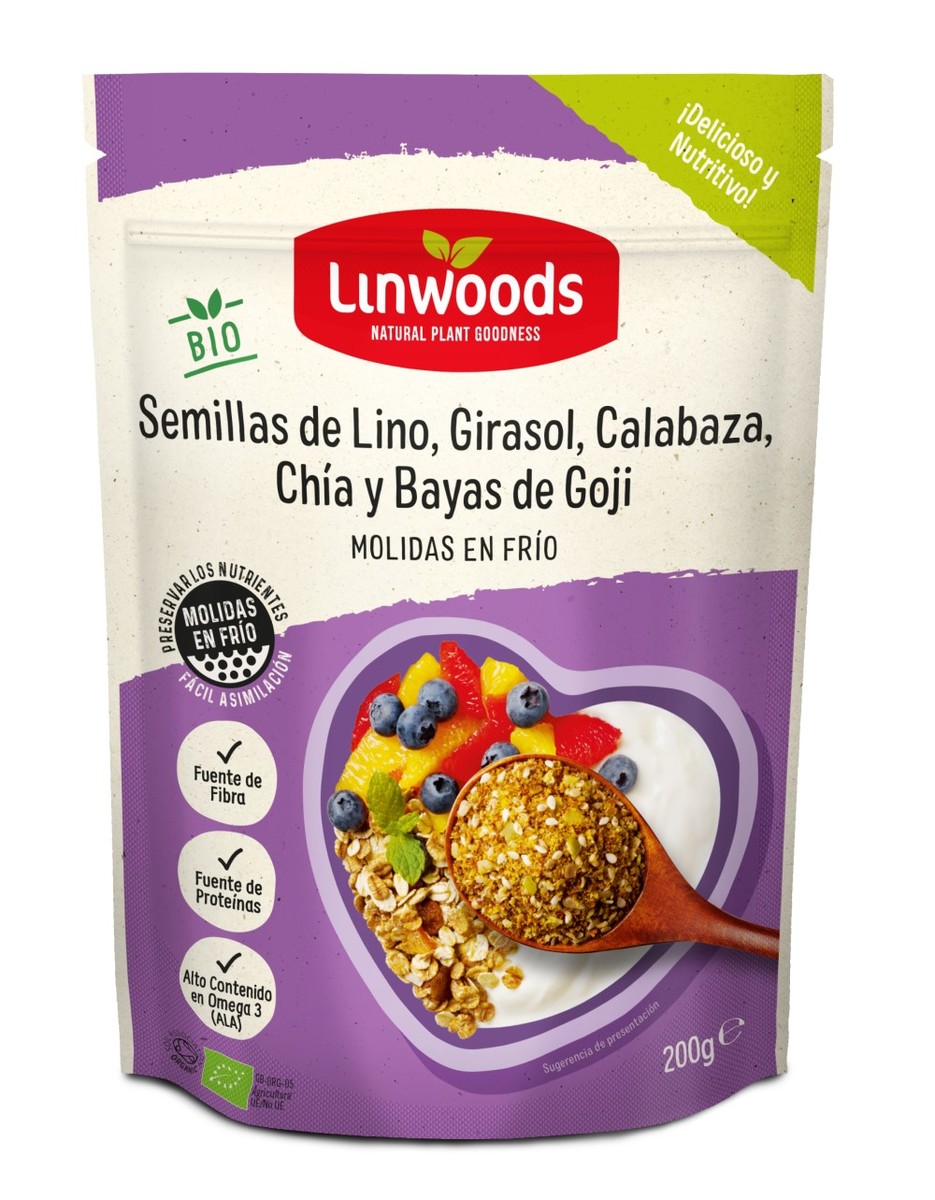Semillas de lino girasol calabaza chía y goji Linwoods – 200g
