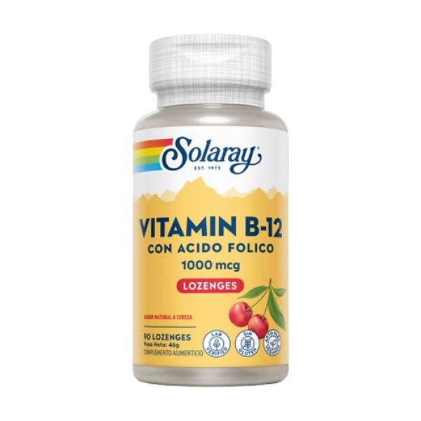 Solaray Vitamin B12 + Folsäure 1000 Mcg 90 Tabletten