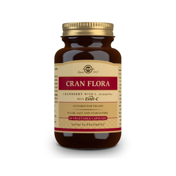 Solgar CranFlora Canneberge Rouge avec Vitamine C 60 Capsules