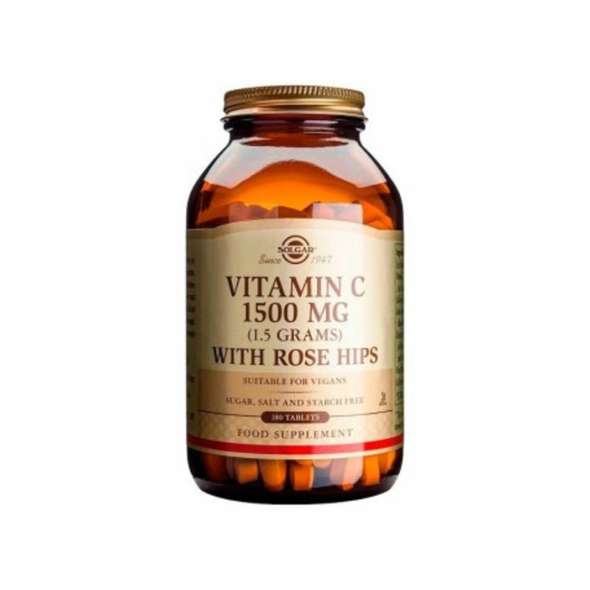 Solgar Vitamina C 1500 mg Rose Hips 180 Comprimidos