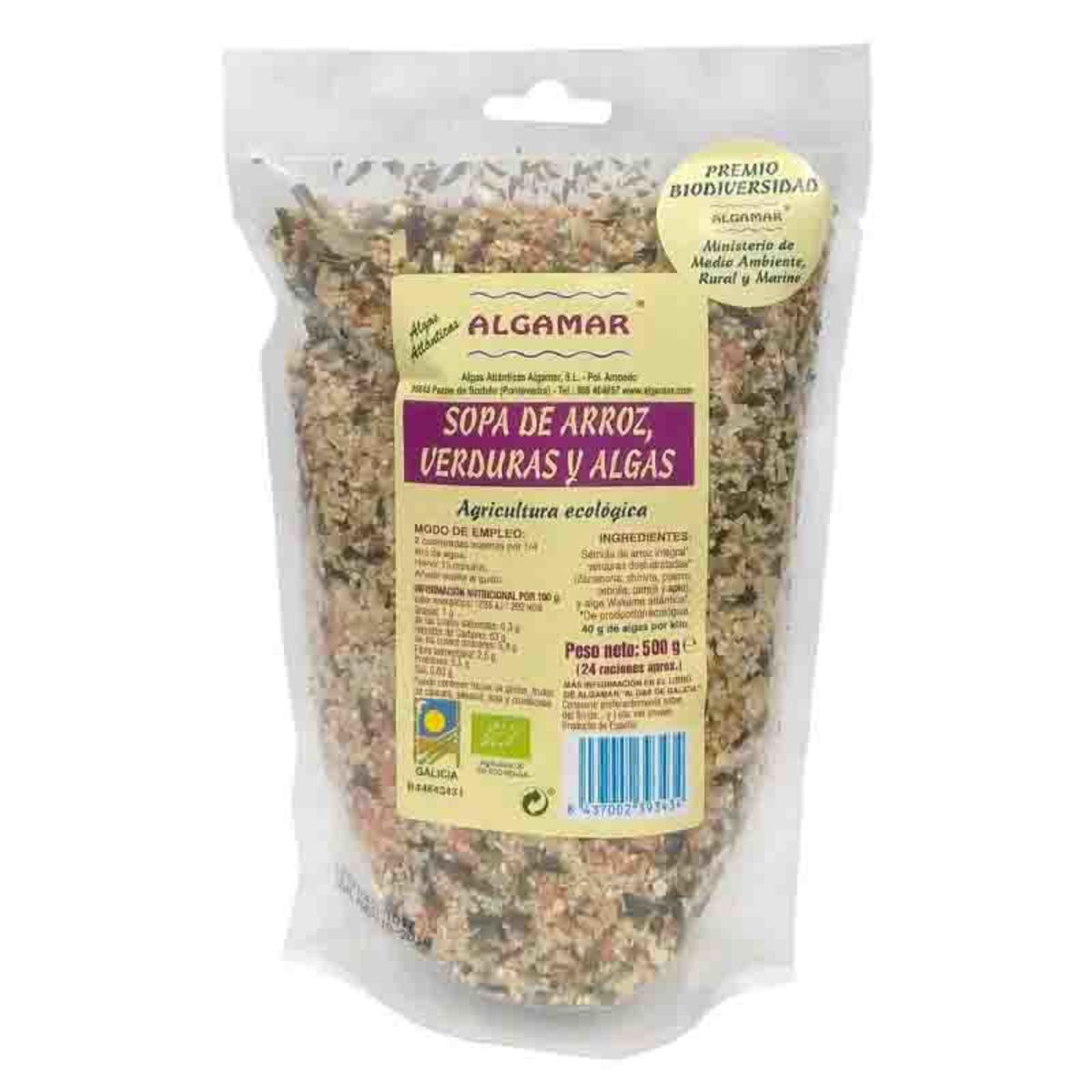 Sopa De Arroz, Verduras Y Algas .Algamar – 500g