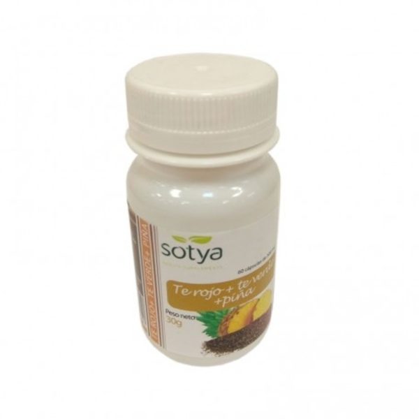 Tè Verde, Tè Rosso e Ananas 500 mg 60 Capsule Sotya