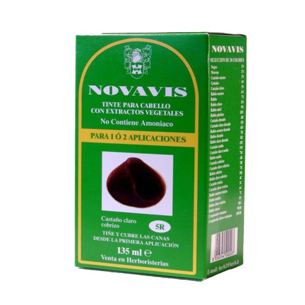 Tinte vegetal nº 5R castaño claro cobrizo – Novavis