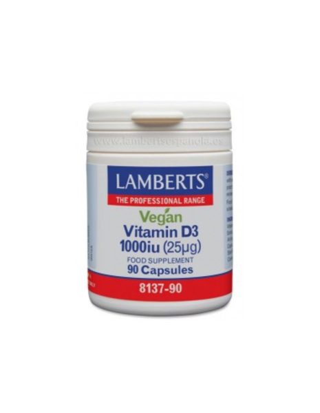 Vegan Βιταμίνη D3 1000 Ui (25Ug) 90 κάψουλες Lamberts