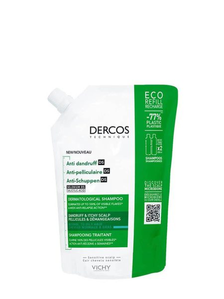 Vichy dercos shampoo ecorefill vette roos 390ml