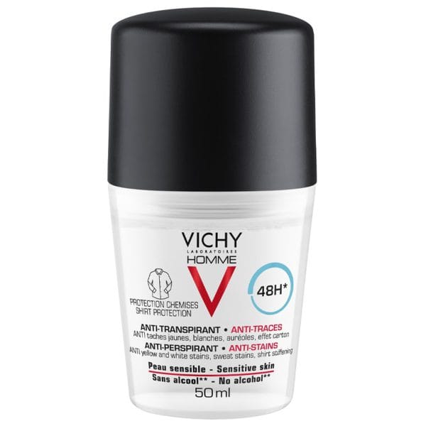 Vichy Homme Αντιιδρωτικό Αντι-Κηλίδες Άνδρας Roll On – 50ml