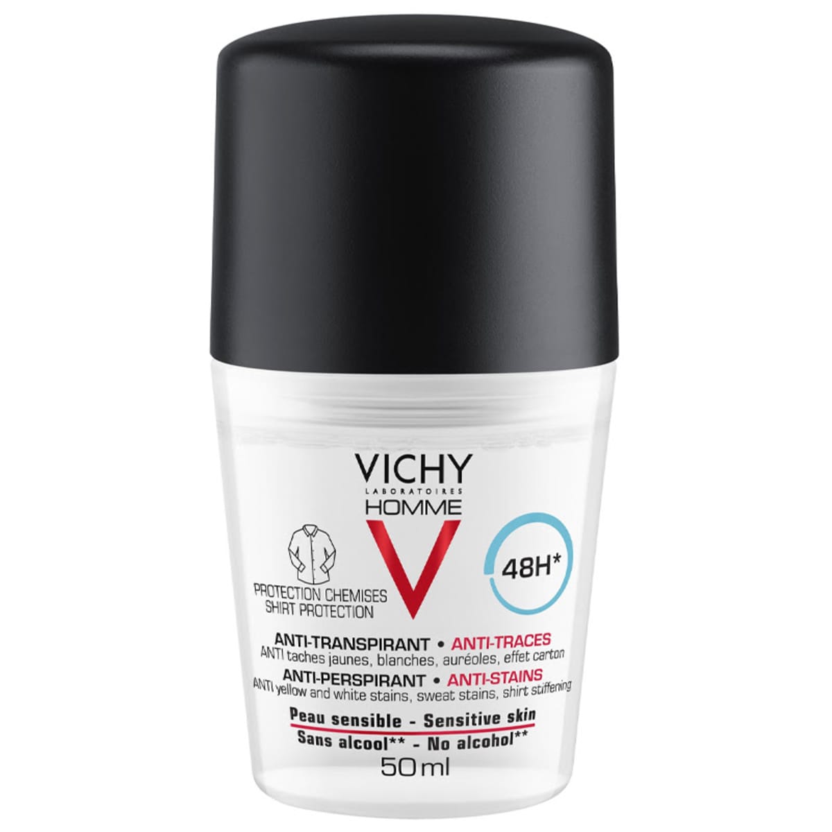 Vichy Homme Antitranspirante Antimanchas Hombre Roll On – 50ml