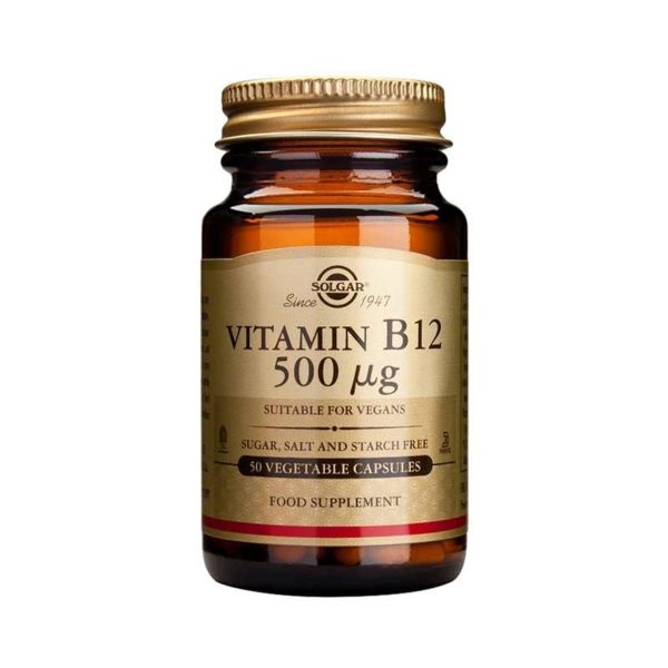 Vitamine B12 500 mcg Solgar 50 Capsules Végétales