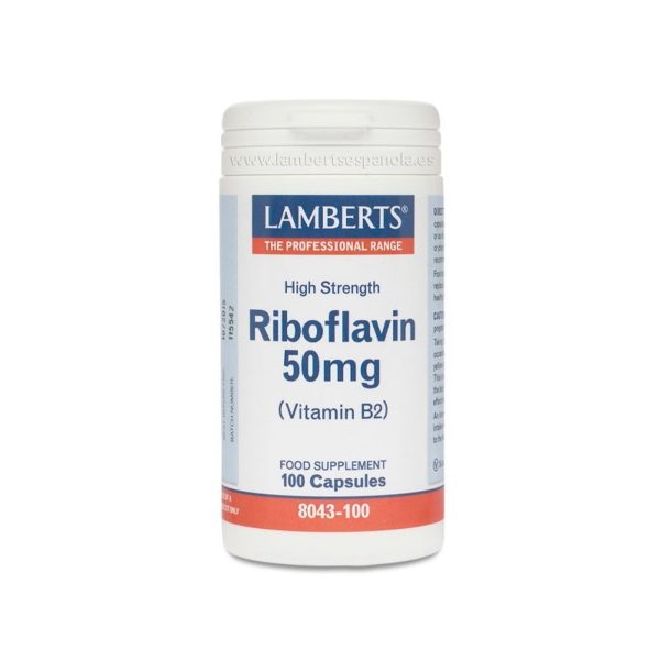 Vitamine B2 50 mg (Riboflavine) 100 Capsules Lamberts