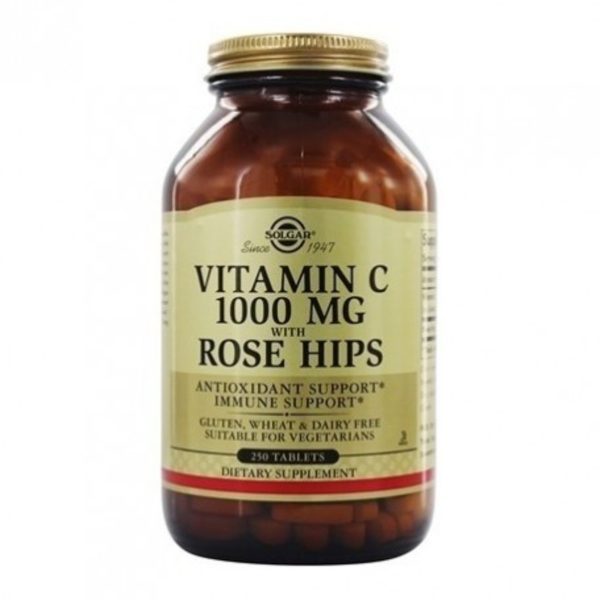 Vitamine C 1000 mg 100 Tabletten met Rozenbottels Solgar