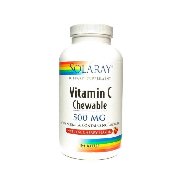 Vitamine C 500 mg Kersensmaak 100 kauwtabletten Solaray
