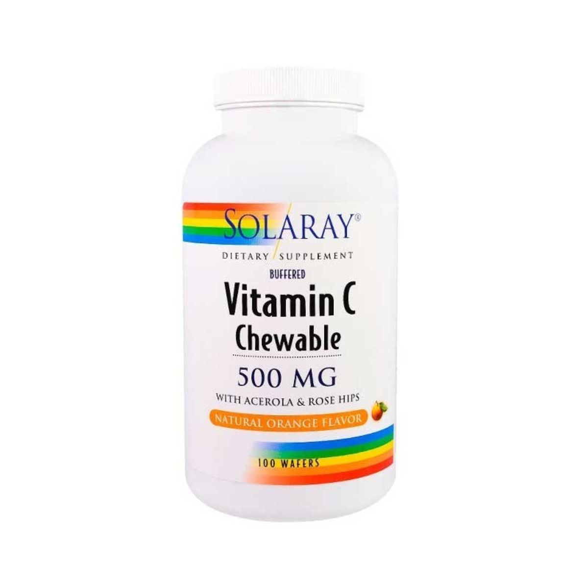 Vitamina C 500 mg Sabor Naranja 100 Comprimidos Masticables Solaray