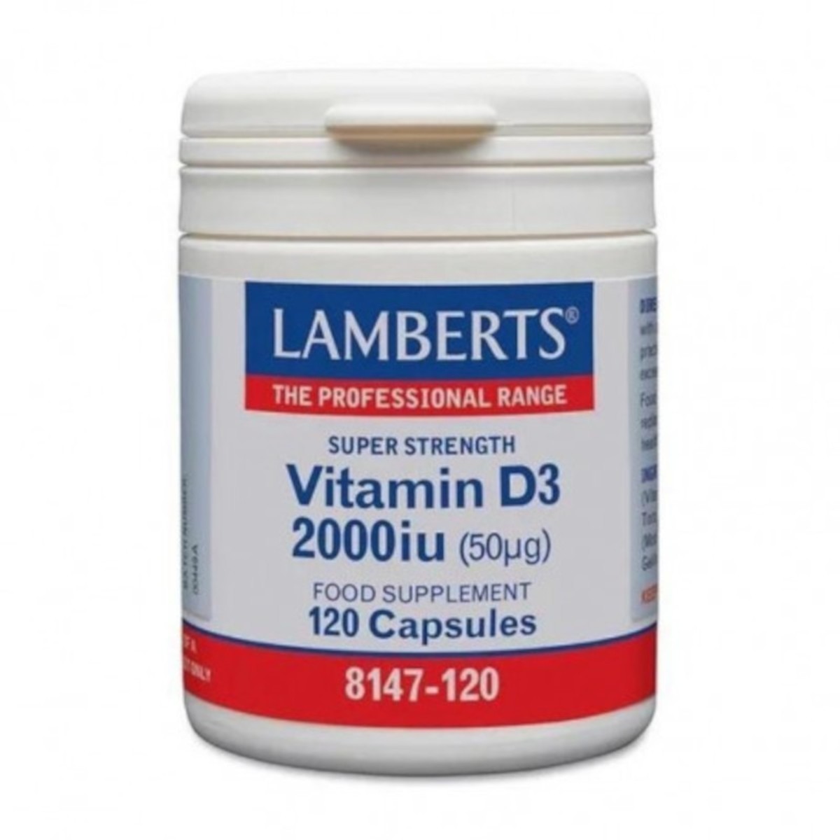 Vitamina D 2000 UI Lamberts 120 cápsulas