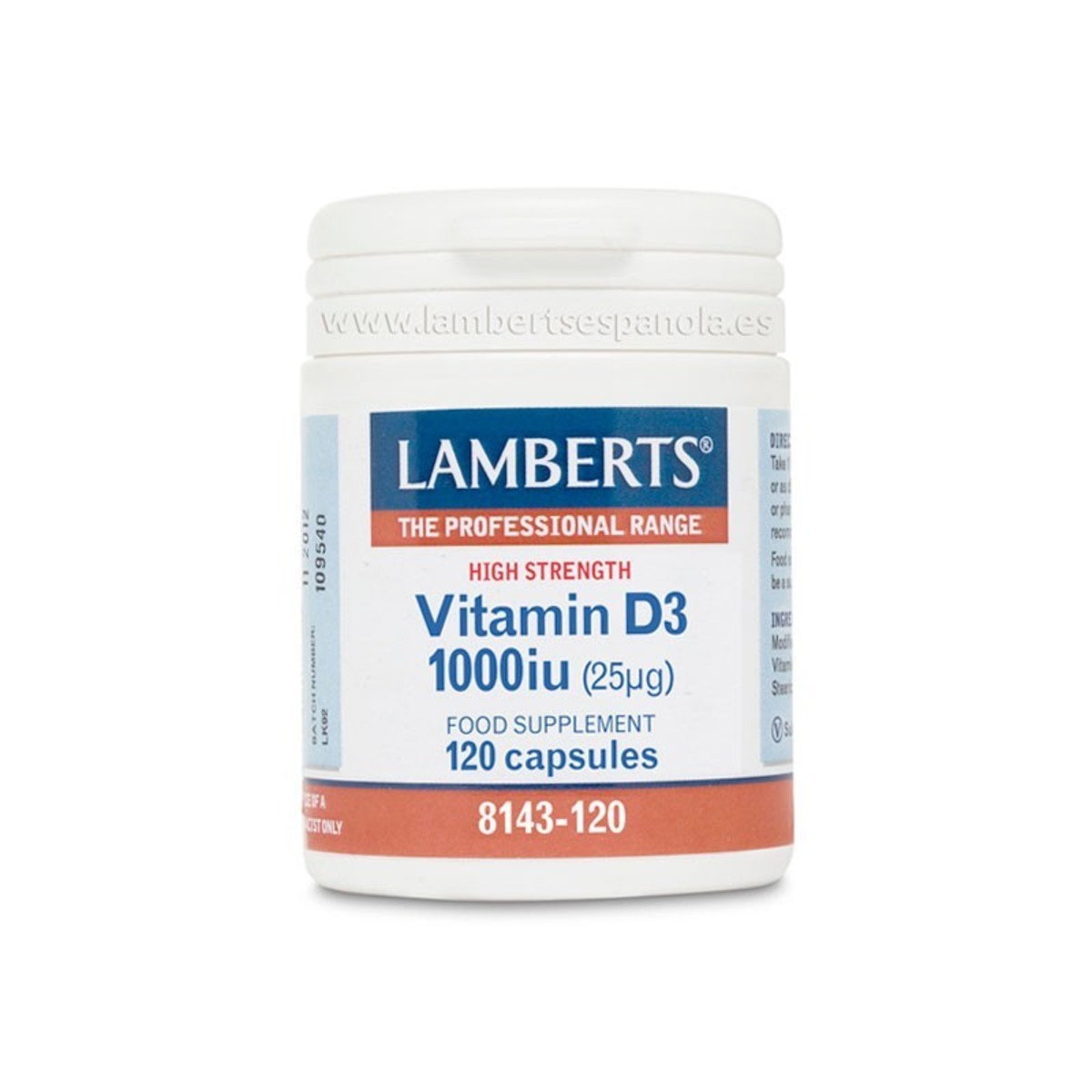 Vitamina D3 1000 UI 120 Cápsulas Lamberts