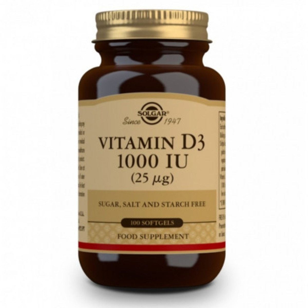 Vitamina D3 1000 Ui 25mg Cápsulas Blandas 100 U
