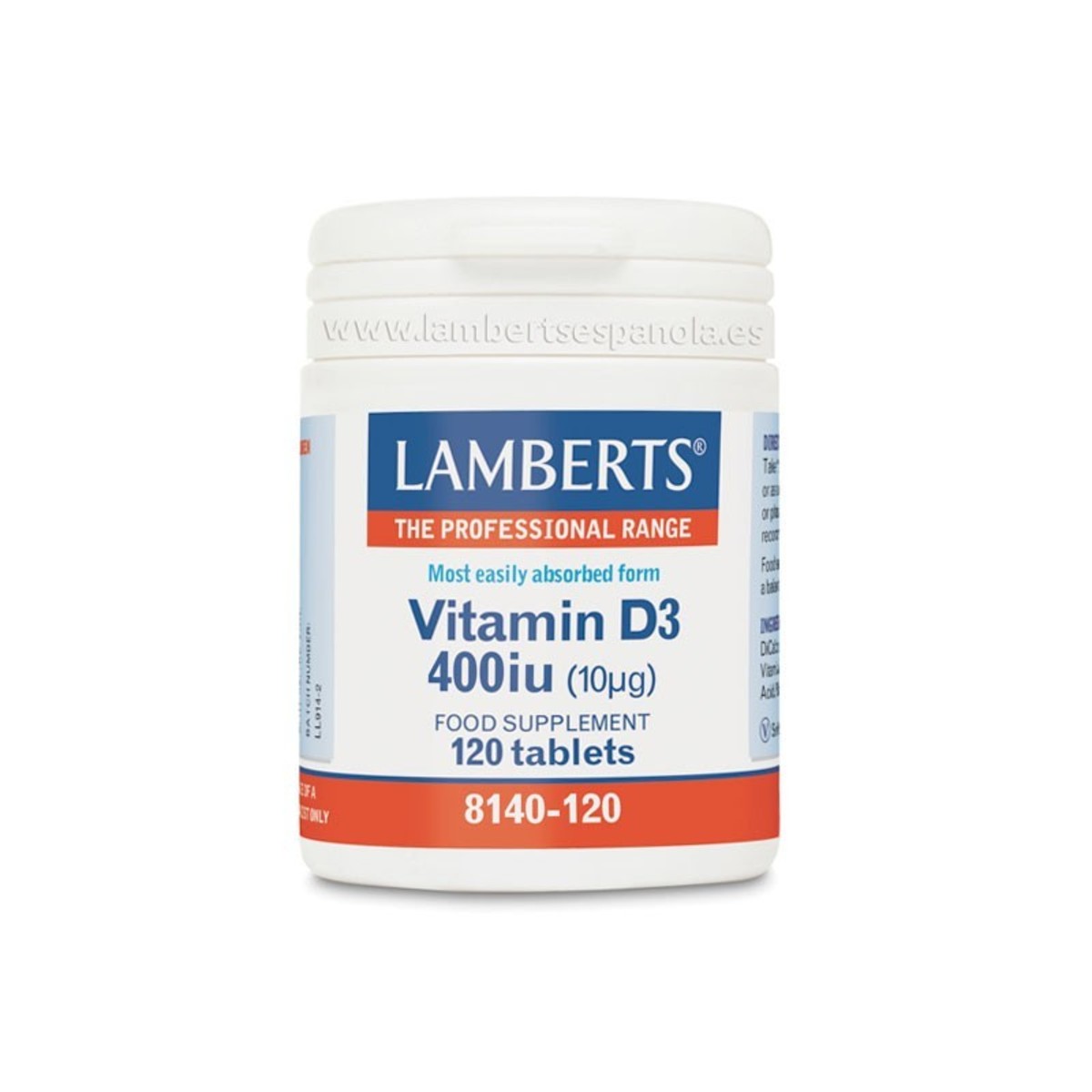 Vitamina D3 400 UI 120 Comprimidos Lamberts
