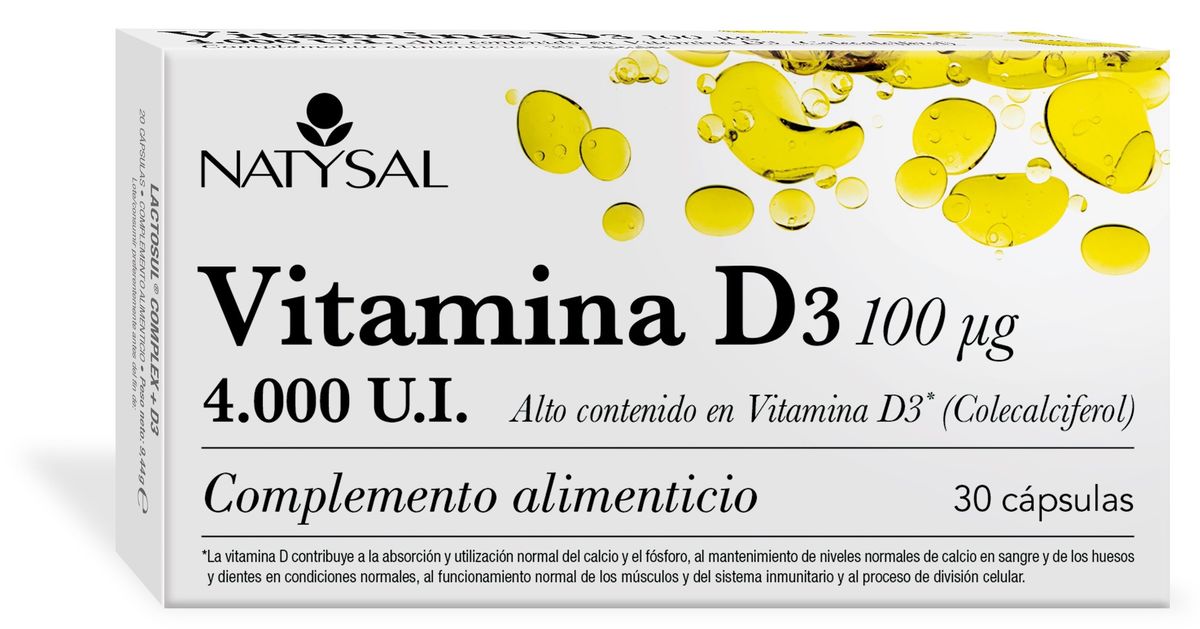 Vitamina D3 4000 Ui  30 cápsulas – Natysal