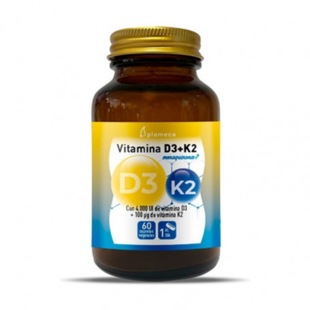 Vitamina D3 + K2 60 Cápsulas Plameca