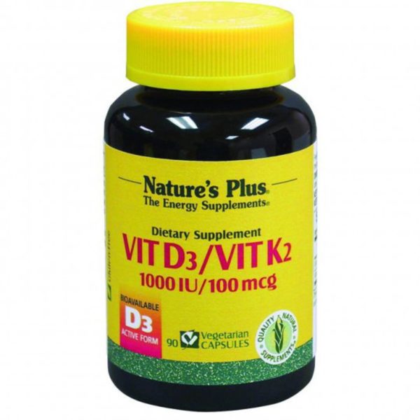 Vitamin D3 Vitamin K2 90 Kapseln Natures Plus