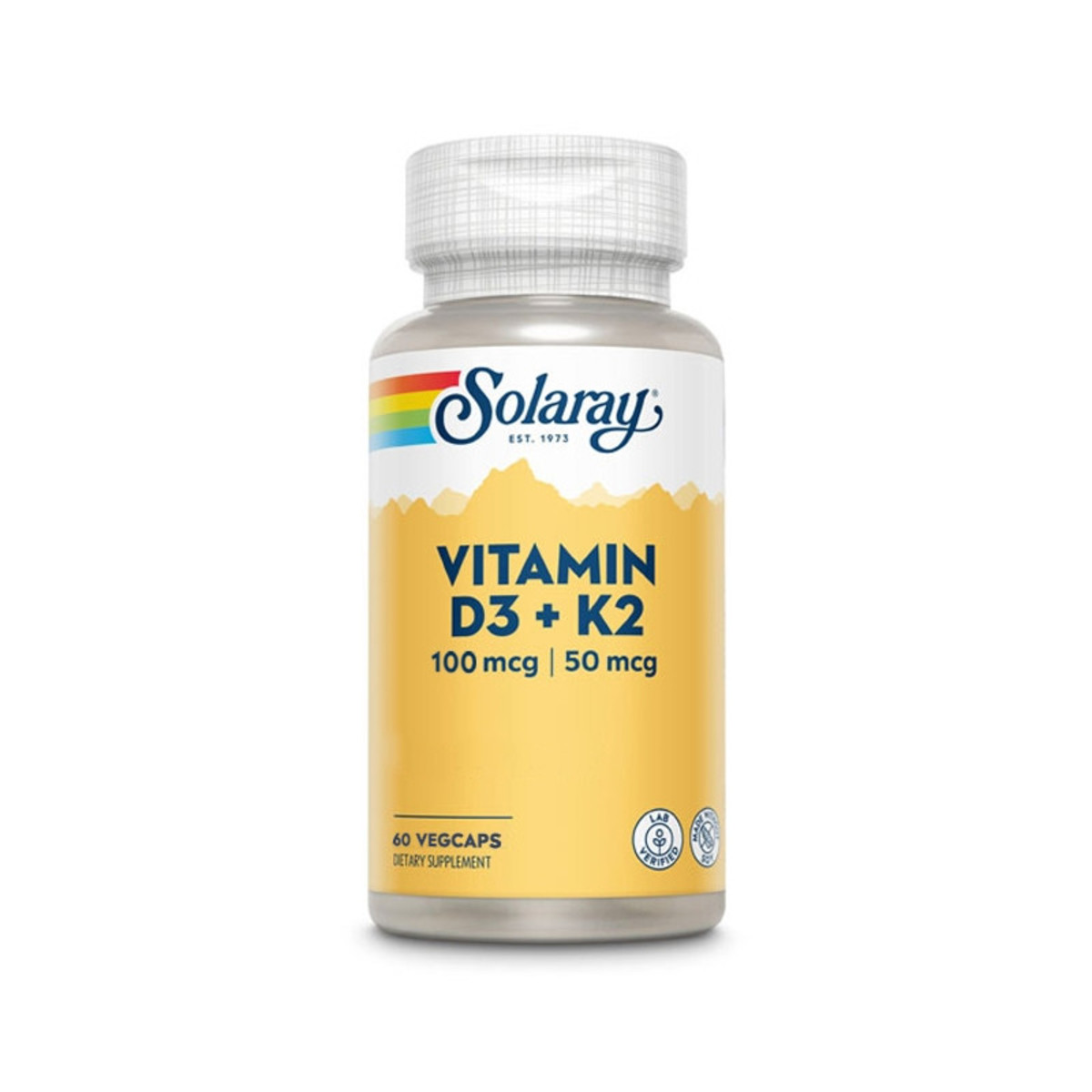 Vitamina D3 y K2 60 Cápsulas Vegetales Solaray