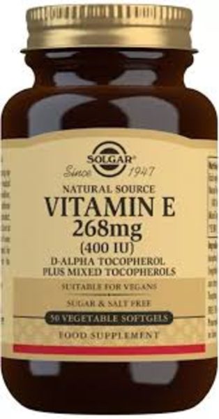 Vitamine E 400 UI 268 mg 50 gélules solgar
