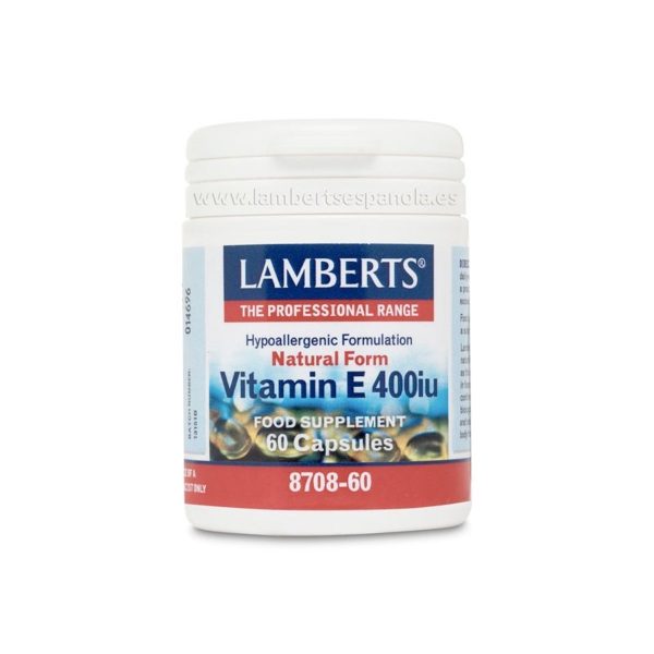 Vitamine E naturelle 400 UI 60 capsules Lamberts