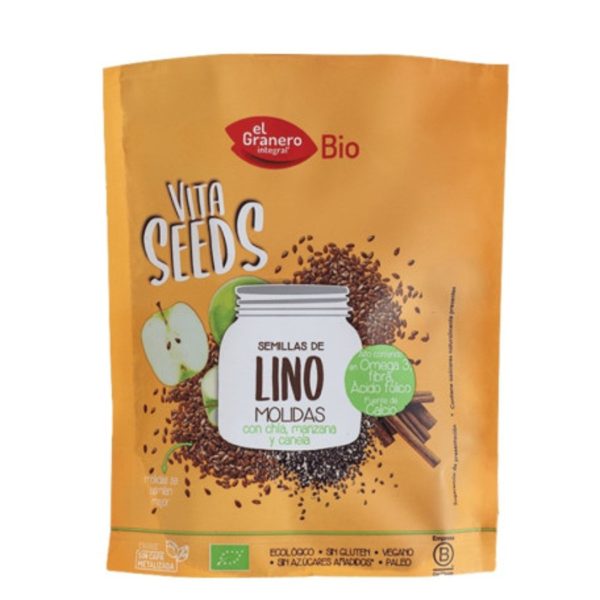 VitaSeed Graines de Lin, Chia, Pomme et Cannelle Le grenier – 200g