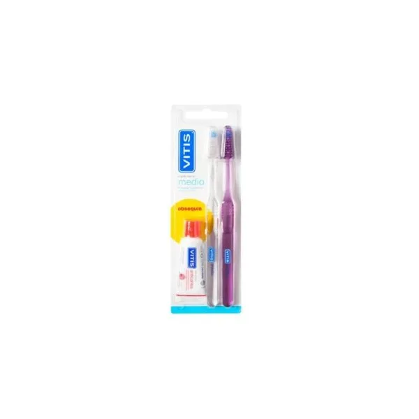 Vitis Escova de Dentes Adulto Médio Duplo