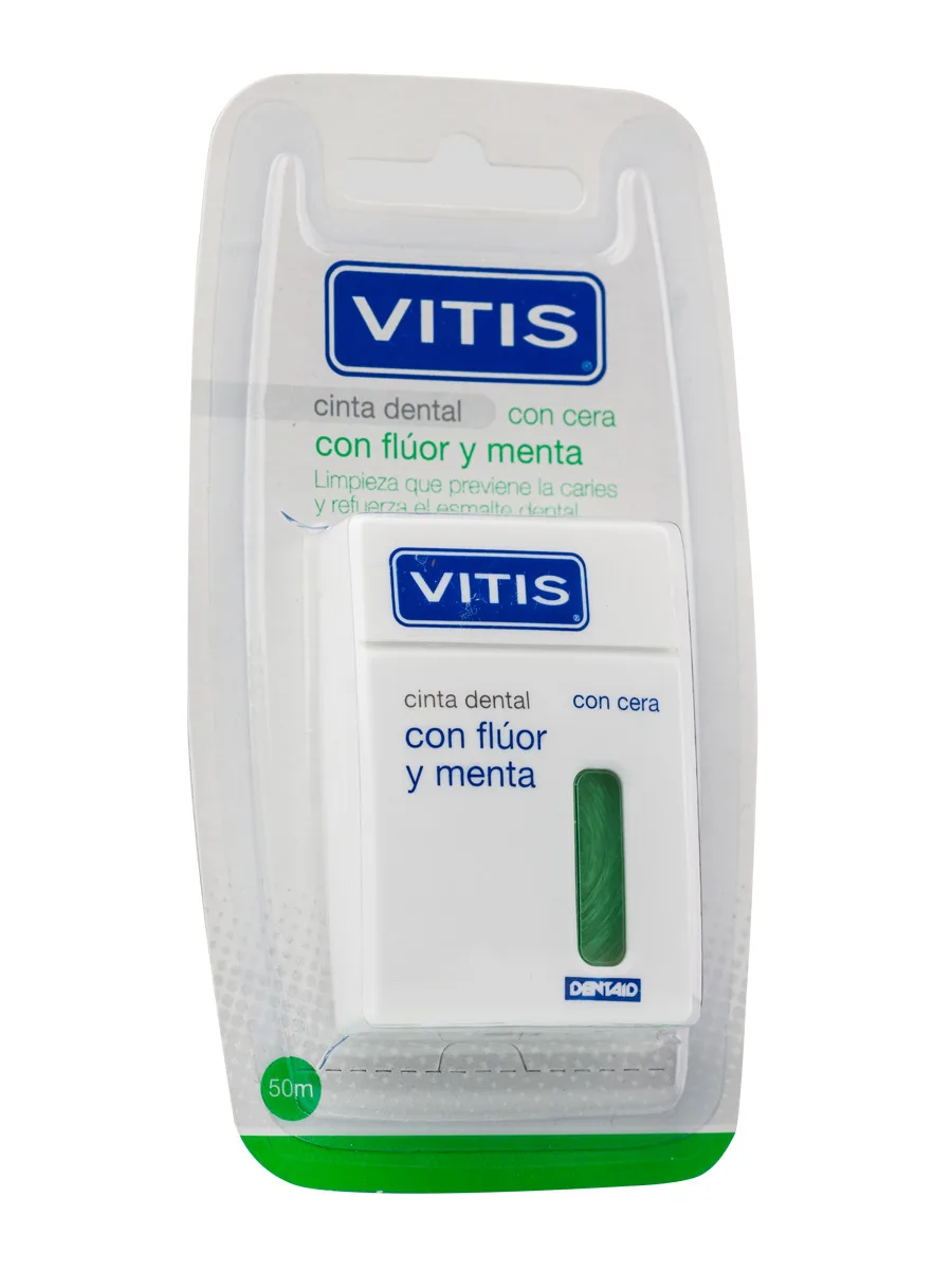 Vitis tandfloss munt fluoride 50m