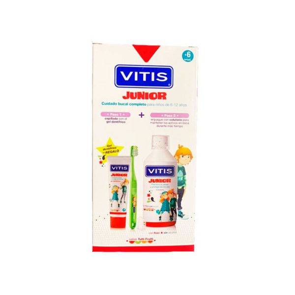 Vitis junior pack pasta + colutorio + cepillo