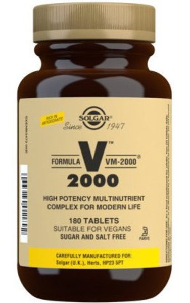 Formule Multinutrition Vm 2000 180 Comprimés – Solgar