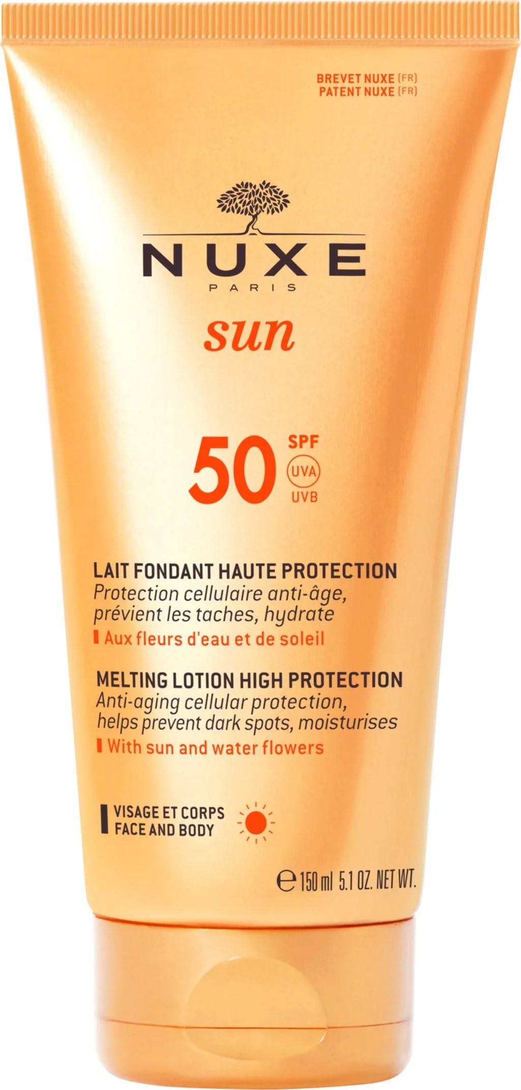 Latte solare fondente Nuxe ad alta protezione SPF 50 150ml