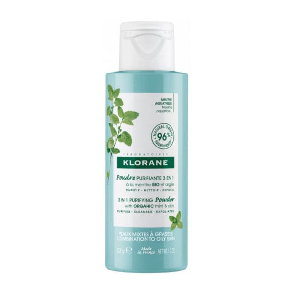 Klorane Polvere Purificante 3 in 1 Menta Acquatica Bio Viso 50 g