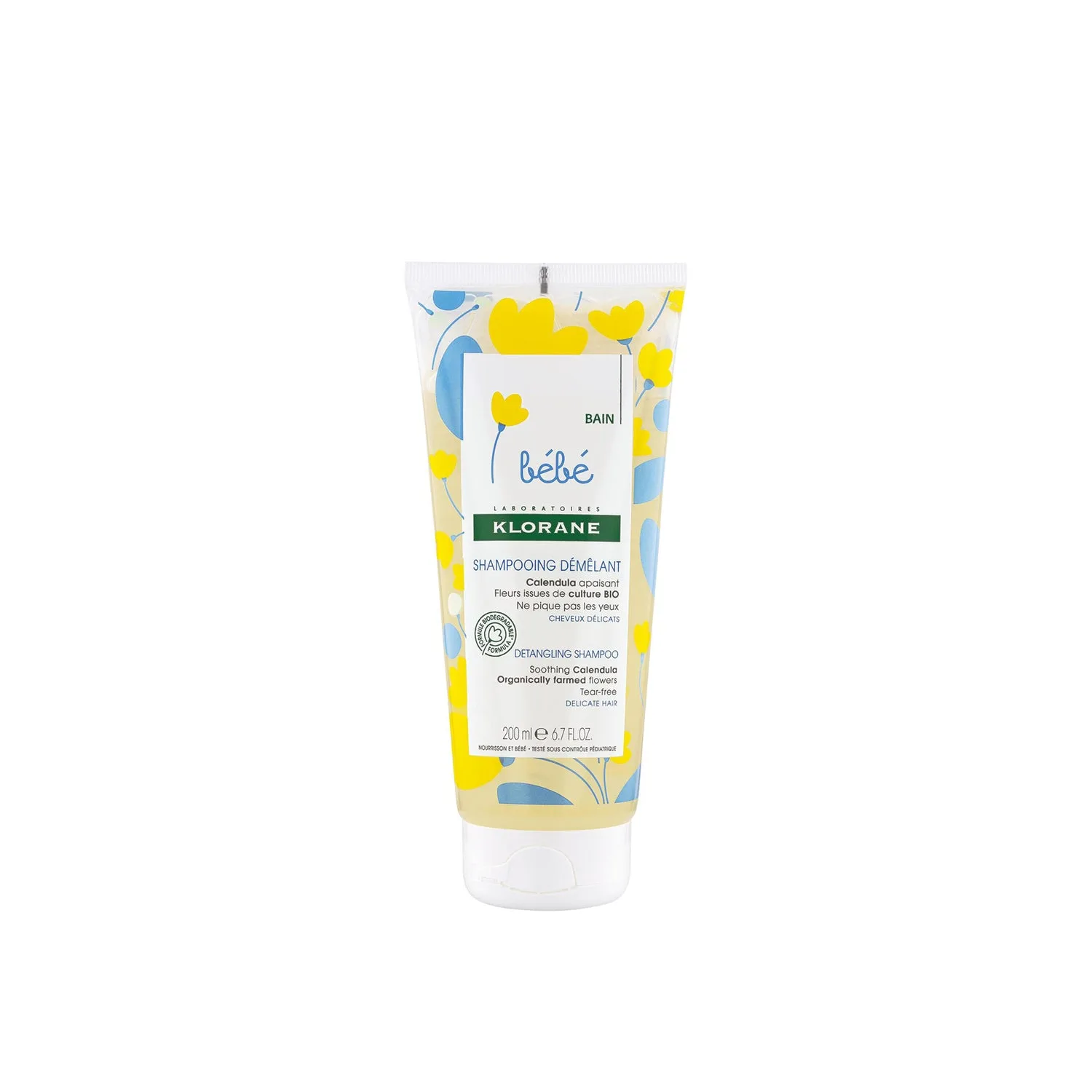 Shampoo districante lenitivo Klorane Bébé con calendula 200 ml