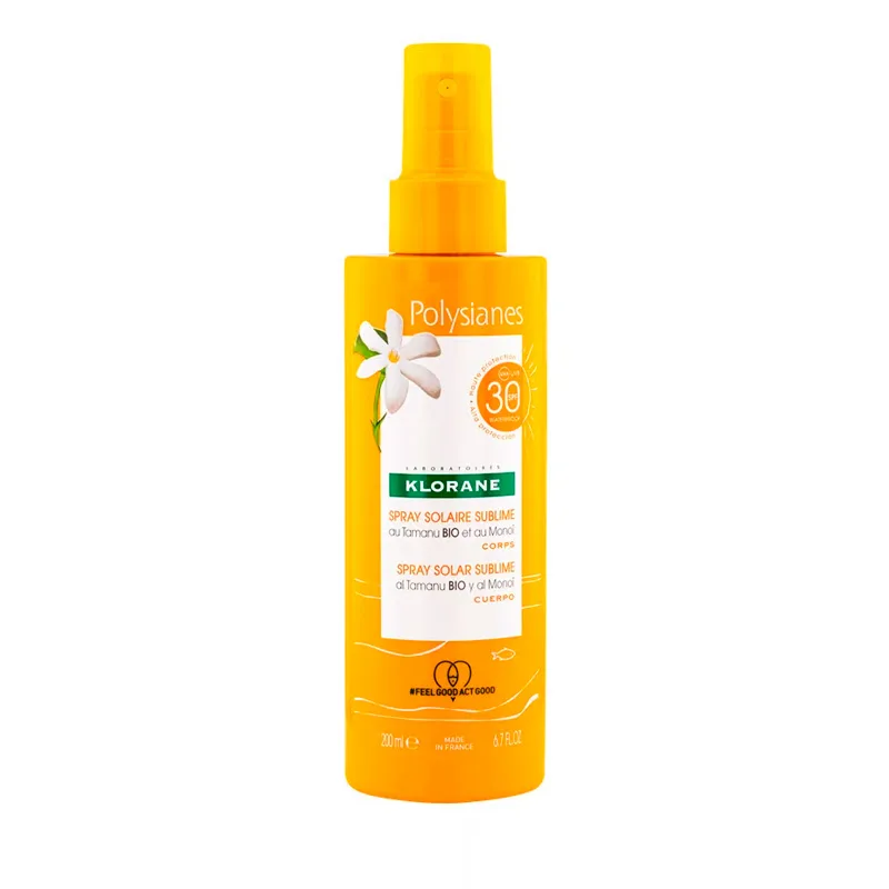 Polysianes spray solar sublime Monoï e Tamanu bio FPS30 200 ml