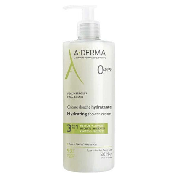 A-Derma Hydraterende Douchecrème Gevoelige Huid 500 ml Dispenser