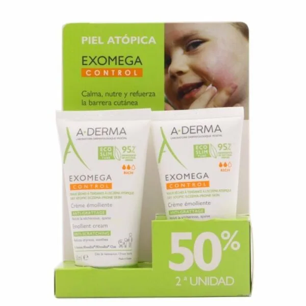 A-Derma Exomega Control Crema emolliente antigraffio Duplo 2 x 50 ml