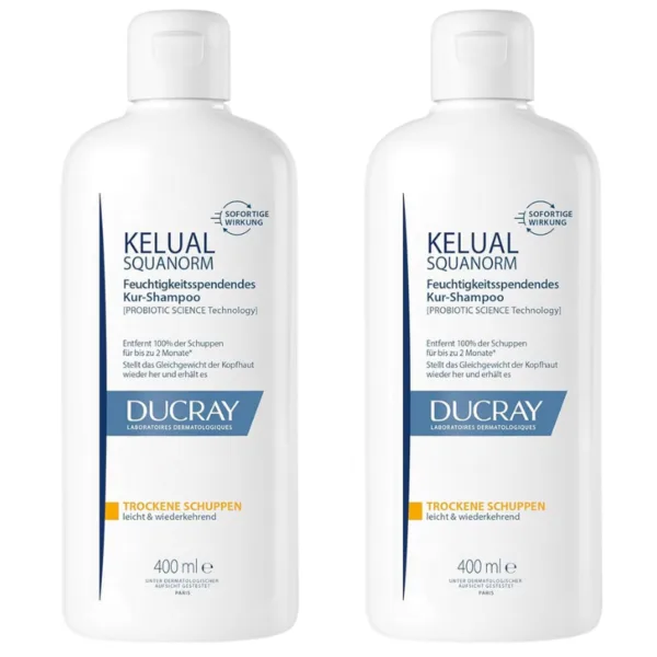 Ducray Kelual Squanorm anti-roos shampoo droge roos dubbel 2 x 400 ml