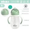 BÉABA Kindertasse mit grünem Salbei-Strohhalm 300 ml